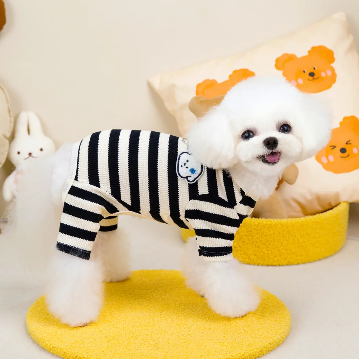 Cartoon Striped Waffle Dog Jumpsuits - immagine 4