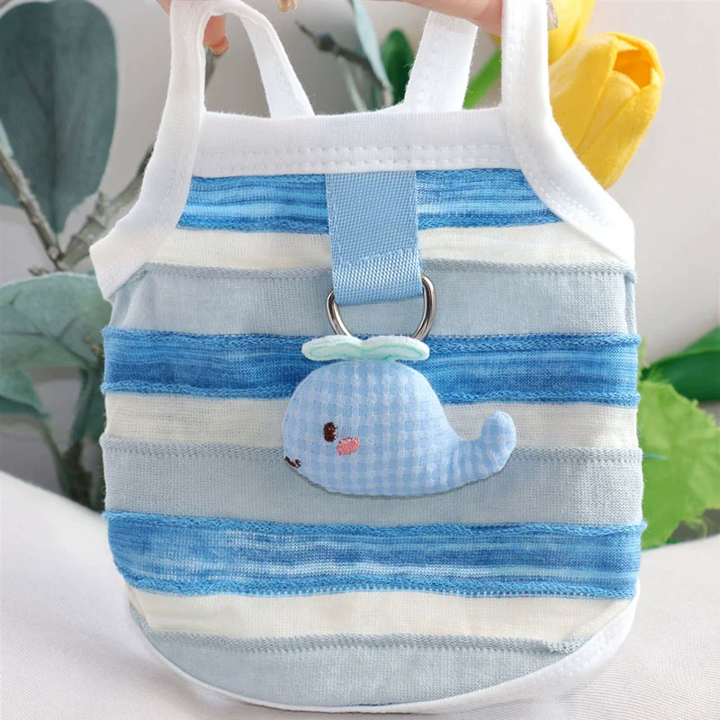 Fish Decor Striped Dog Cat Vest Harness - immagine 3