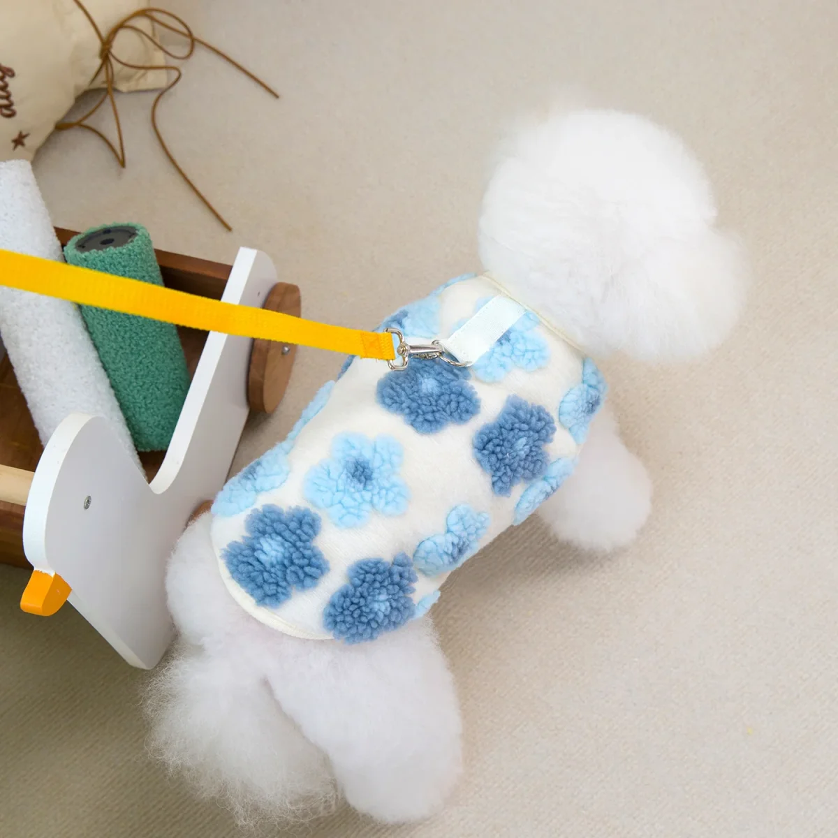 Fleece Flower Decor Dog Cat Harness Vest - immagine 9