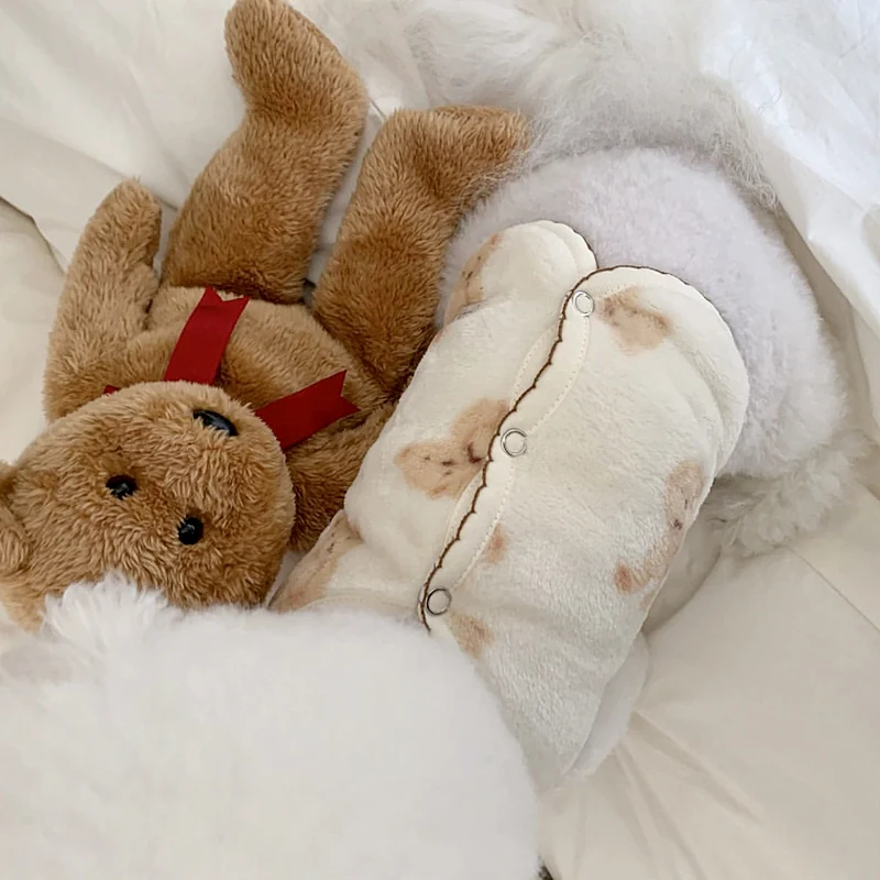 Flannel Bear Printed Dog Jacket Vest - immagine 4