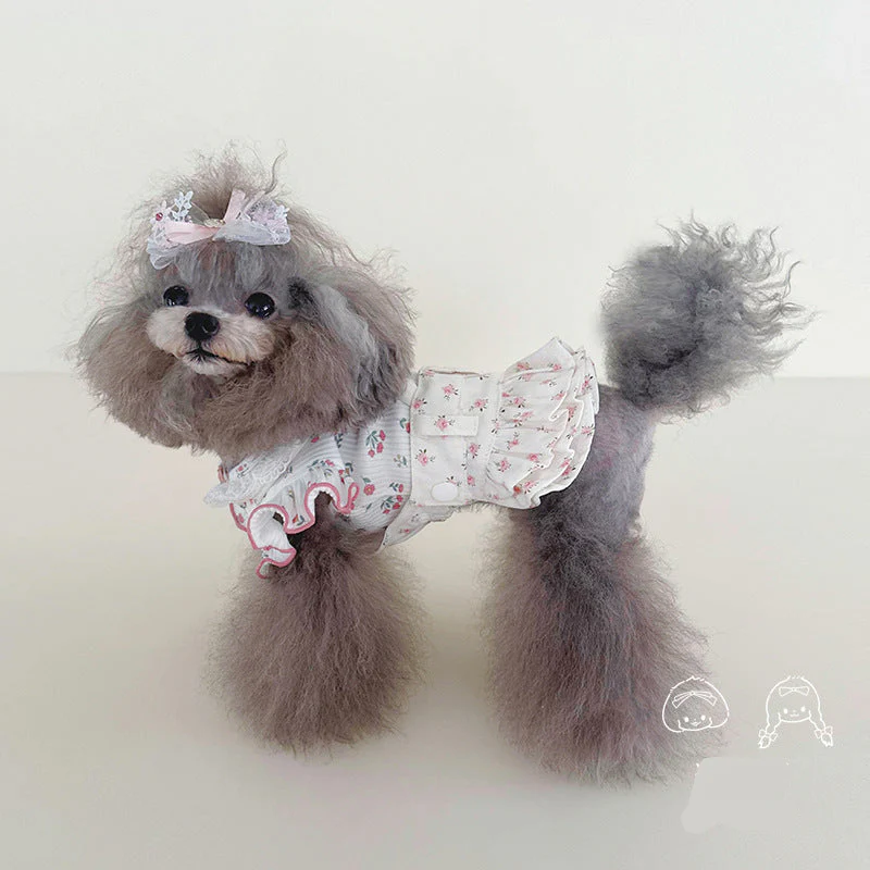 Floral Layered Dog Cat Cross-strap Dress - immagine 8