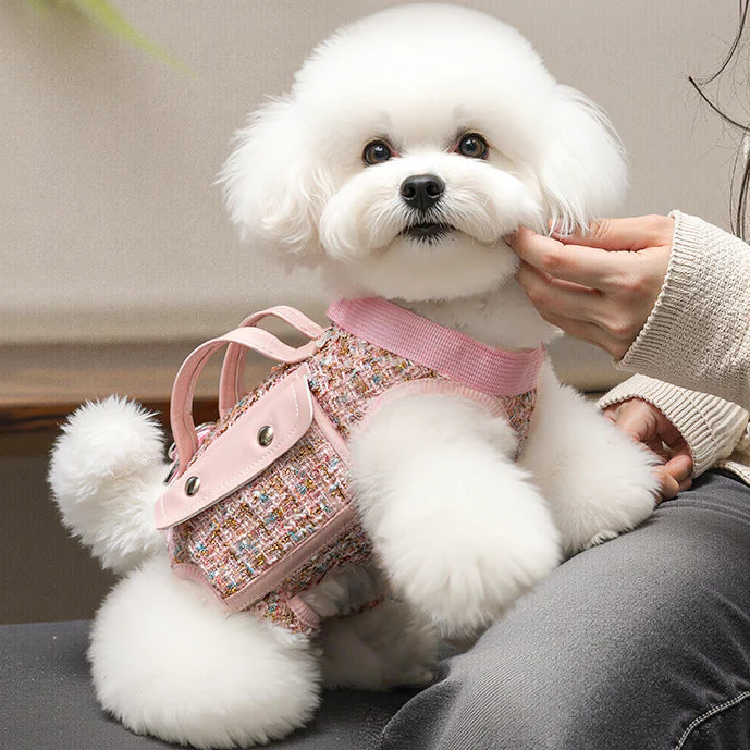 Chic Tweed Dog Harness Sling Carrier Bag - immagine 6