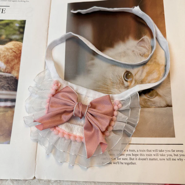 Pink Bow Dog Cat Bandana Bibs - immagine 4
