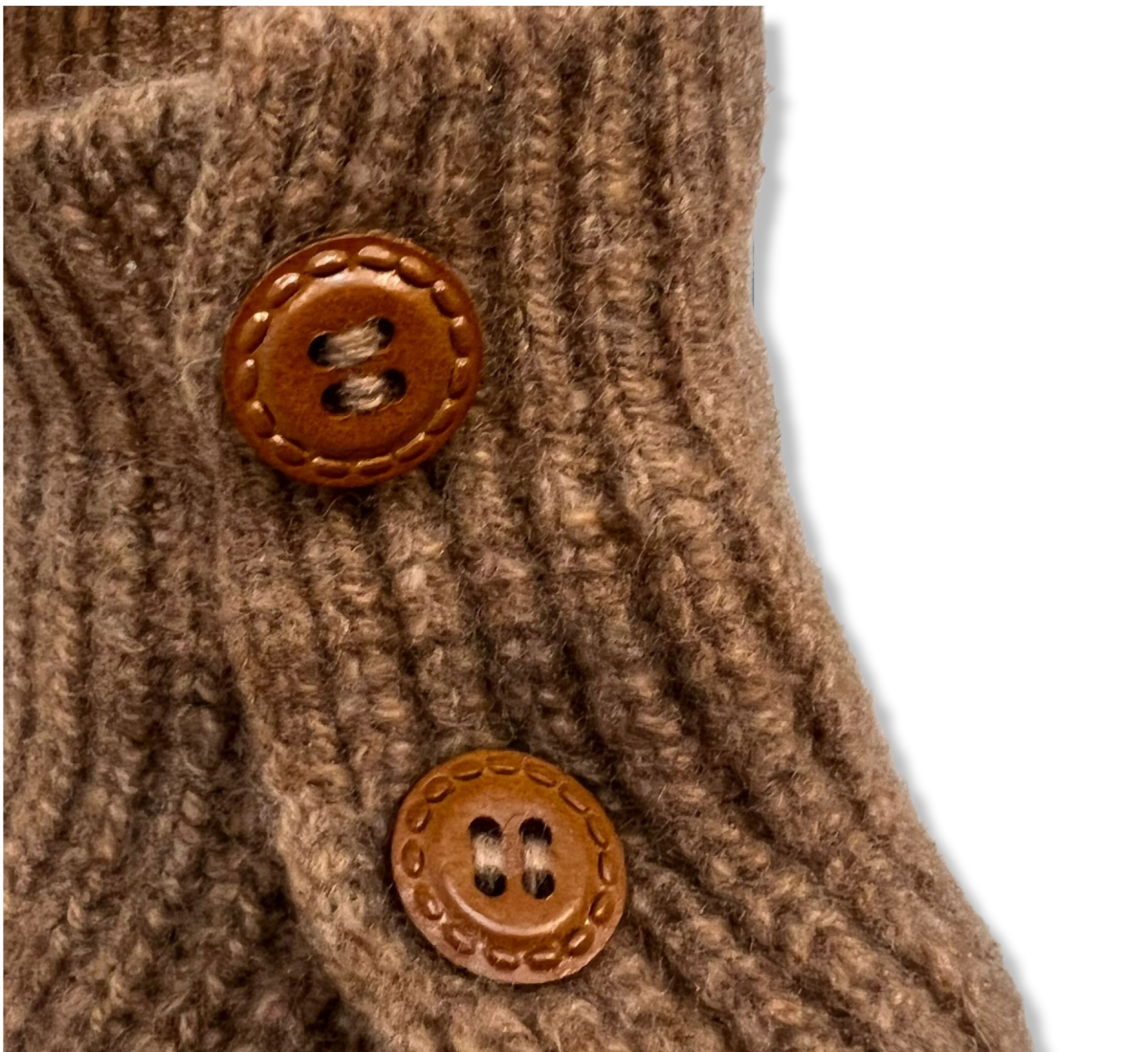 Cashmere Bouclè Bottoni Beige - immagine 3