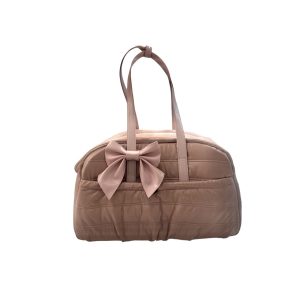 TRAVEL BAG PINK ECOLEATHER QUILTED