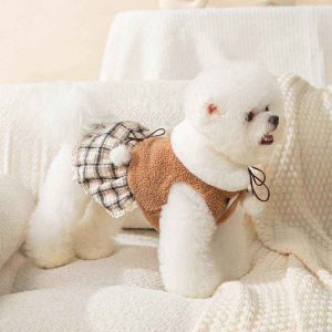 Vestito per Cani "Teddy Bear" in Pile con Sciarpa e Fiocco – Caldo e Comodo