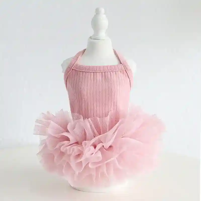 Vestitino per cani femmina con canottierina e gonnellina in tulle - immagine 3