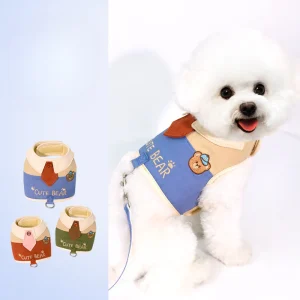 Color Block Tie Pattern Dog Harness&Leash Set