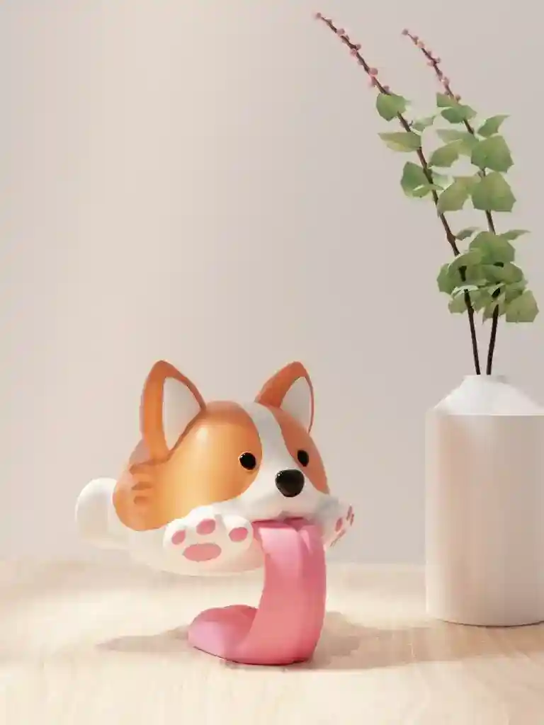 Statua Corgi in Salto - Decorazione Resina Simpatica - immagine 6