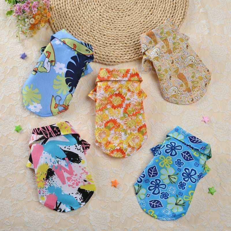 Camicetta "Hawaii" per Cani con Fantasie Floreali e Chiusura a Bottoni - immagine 2
