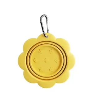 Ciotola Pieghevole per Cani in Silicone con Fantasia a Margherite - Ideale per Viaggi