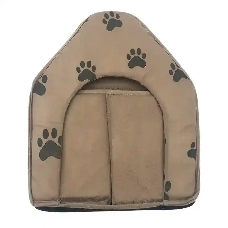 Casetta Tessuto Zampine per Cani e Gatti - Beige 40x43cm - immagine 7