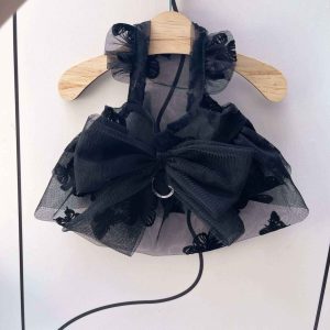 Vestito Chihuahua Rosa Ricamata | Abito Elegante in Raso | Dogmoda