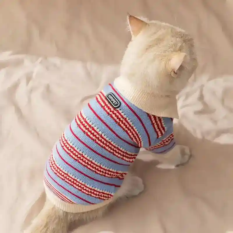 Maglione Cani Gatti Righe Caldo Invernale Maglia Knit - immagine 7