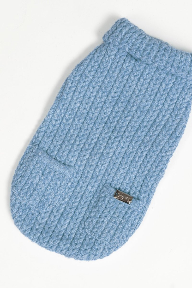 Dolcevita Maglia Treccina Azzurro - immagine 3