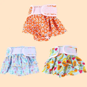 Reusable Printed Dog Cat Diaper Pants