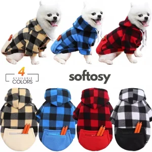 Winter Warm Plaid Dog Cat Hoodie