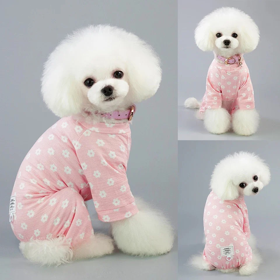 Flower Printed Dog JumpSuit Pajamas - immagine 6