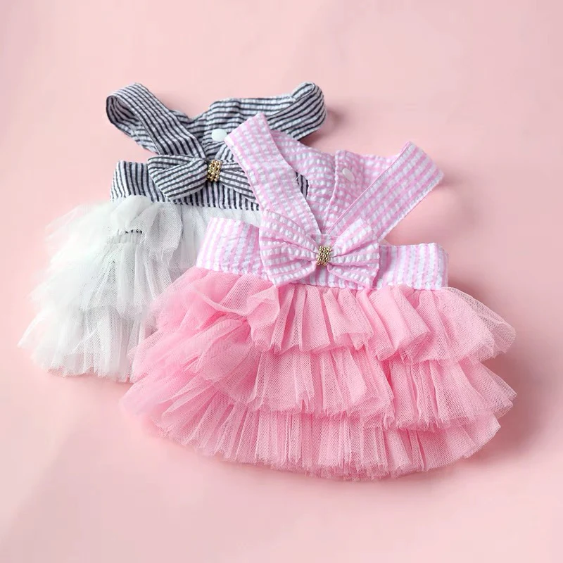 Bowknot Layered Lace Dog Cat Dress - immagine 9