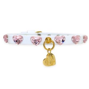 PINK HEARTS COLLAR WHITE