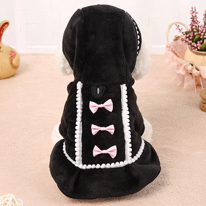Fleece Bowknot Warm Dog Cat Coat - immagine 4