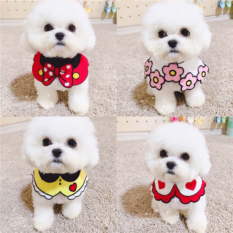 Cartoon Dog Cat Bandana Bibs - immagine 2
