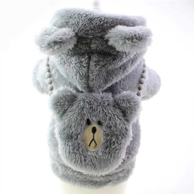 Bear Pattern Faux Fur Dog Cat Coat - immagine 7