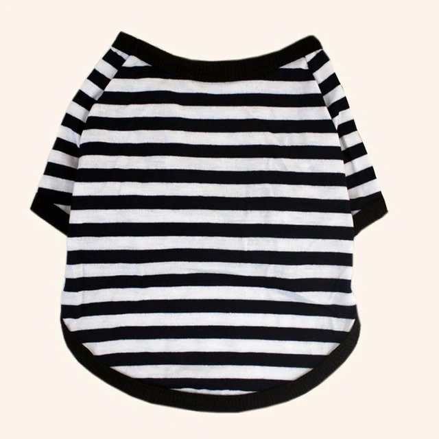 Striped Cotton Dog Cat T-shirt - immagine 6
