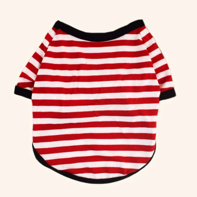 Striped Cotton Dog Cat T-shirt - immagine 5