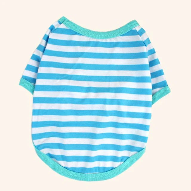 Striped Cotton Dog Cat T-shirt - immagine 9