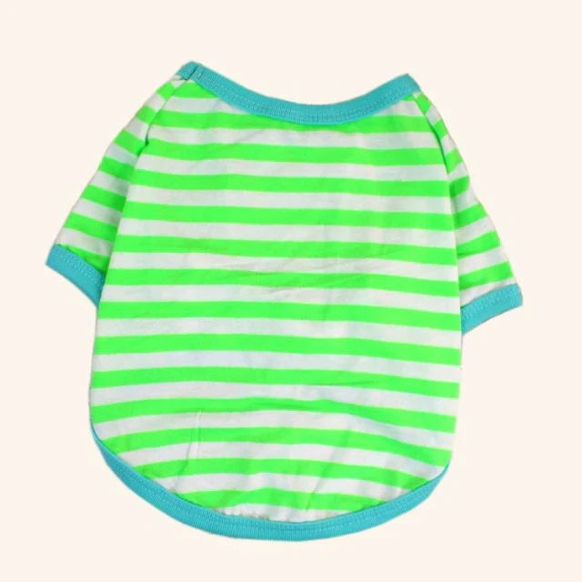 Striped Cotton Dog Cat T-shirt - immagine 8
