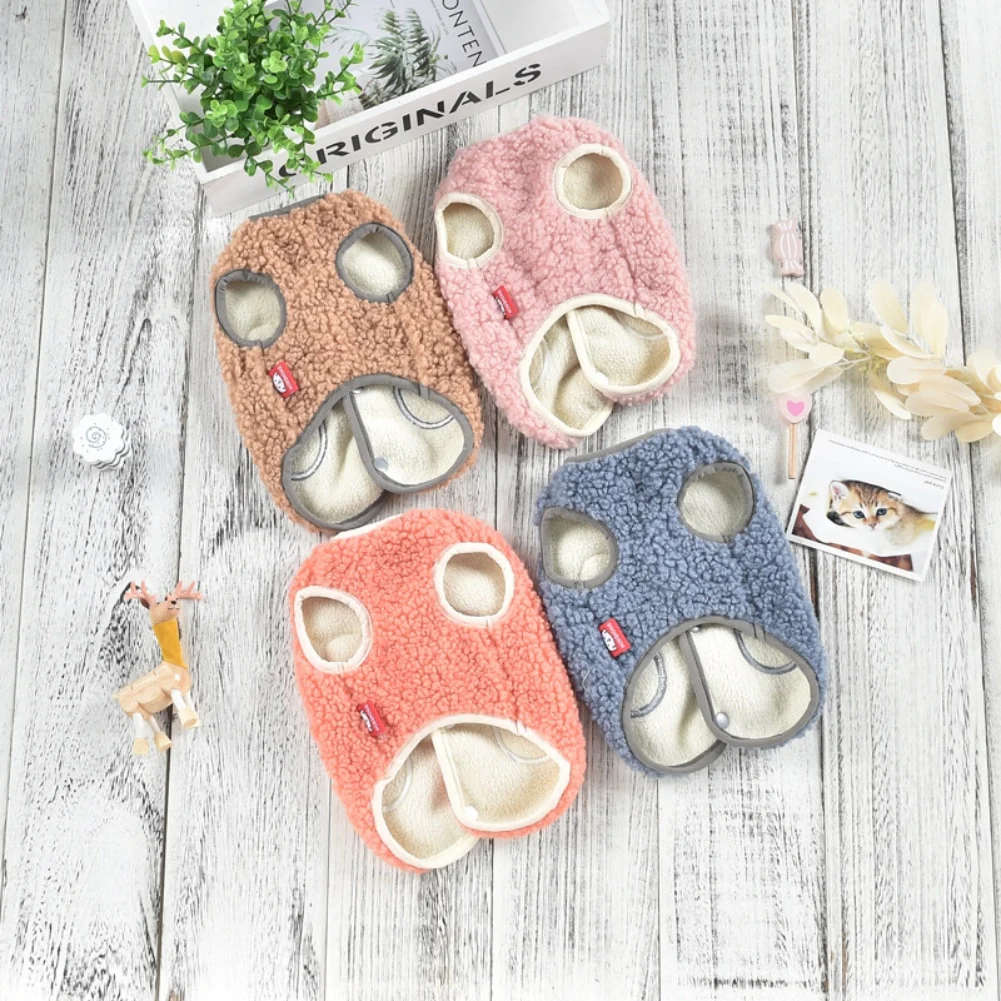 Winter Fleece Buttoned Dog Cat Vest Coat - immagine 5