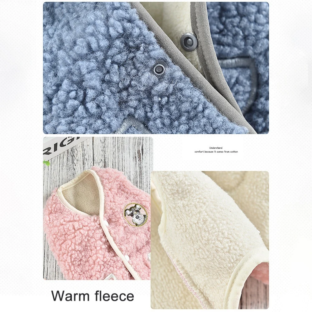 Winter Fleece Buttoned Dog Cat Vest Coat - immagine 8