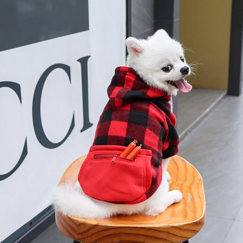 Winter Warm Plaid Dog Cat Hoodie - immagine 7