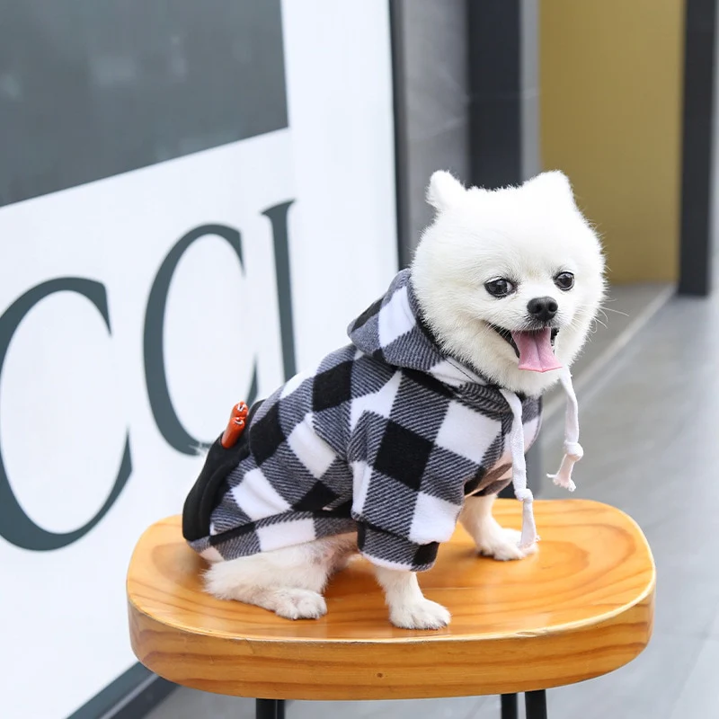 Winter Warm Plaid Dog Cat Hoodie - immagine 8