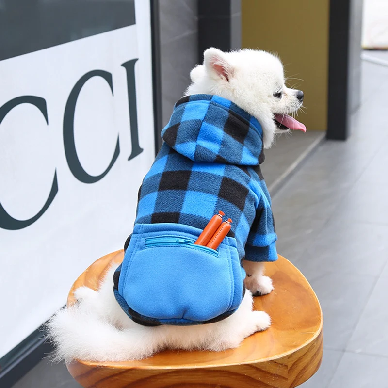 Winter Warm Plaid Dog Cat Hoodie - immagine 9
