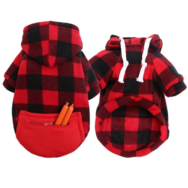 Winter Warm Plaid Dog Cat Hoodie - immagine 3