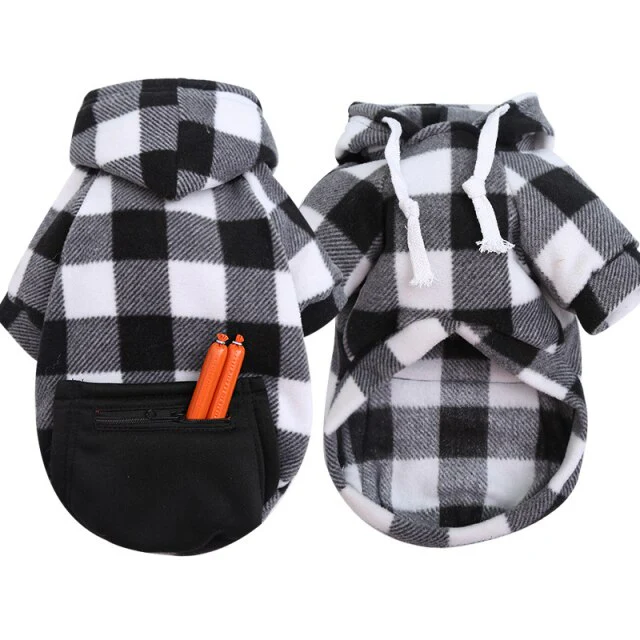 Winter Warm Plaid Dog Cat Hoodie - immagine 5