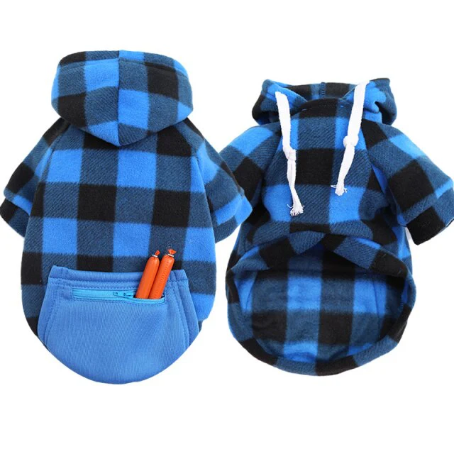 Winter Warm Plaid Dog Cat Hoodie - immagine 4