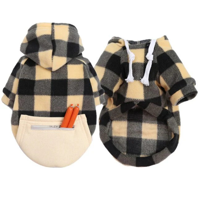 Winter Warm Plaid Dog Cat Hoodie - immagine 6