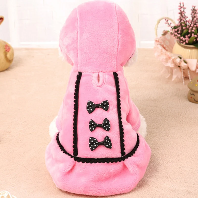 Fleece Bowknot Warm Dog Cat Coat - immagine 7