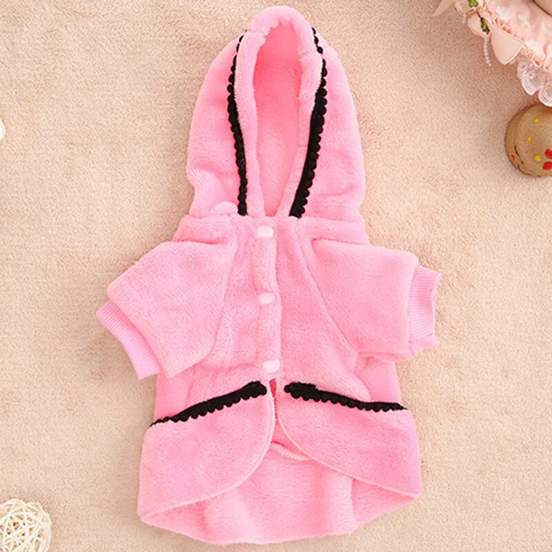 Fleece Bowknot Warm Dog Cat Coat - immagine 8