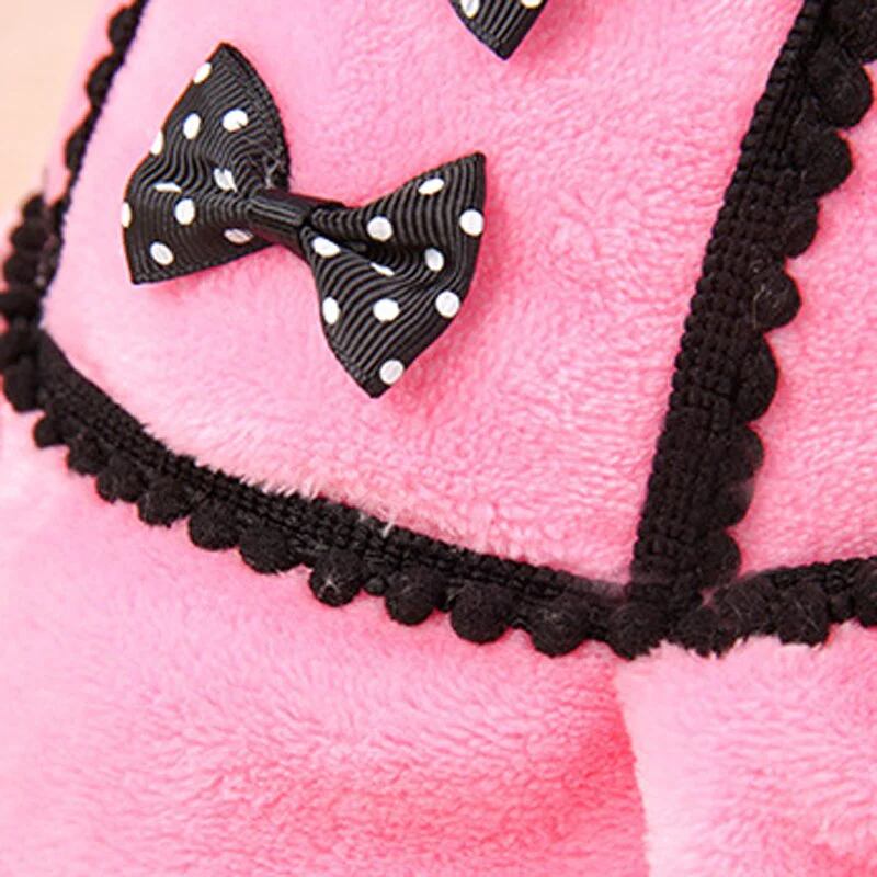Fleece Bowknot Warm Dog Cat Coat - immagine 9