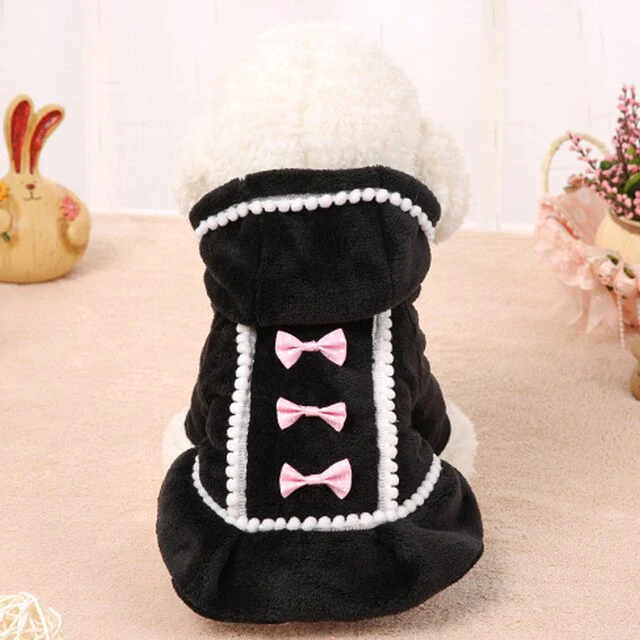 Fleece Bowknot Warm Dog Cat Coat - immagine 5