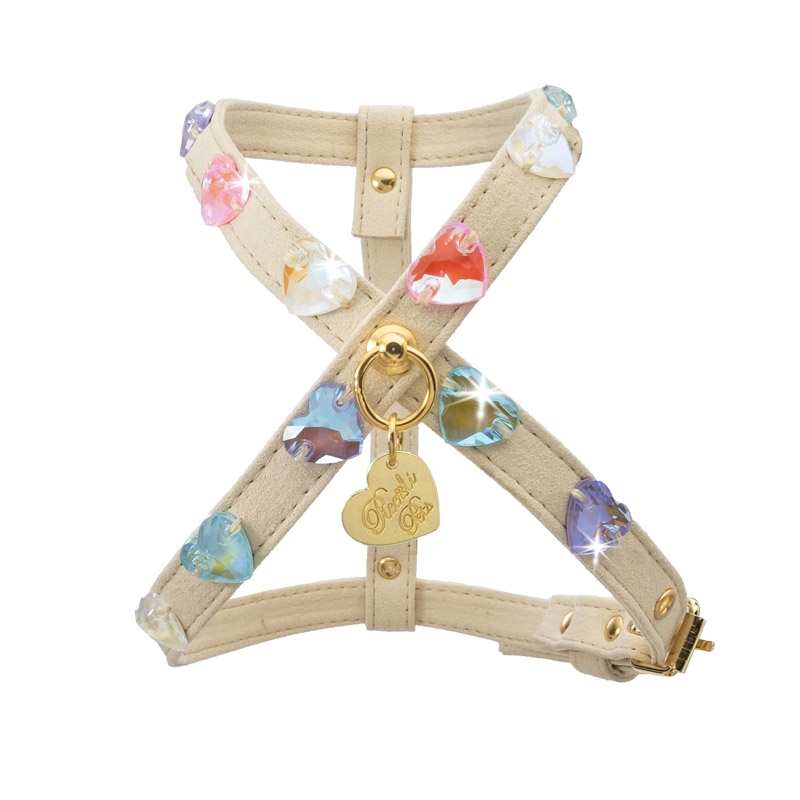 RAINBOW DIAMONDS HEARTS HARNESS CREAM