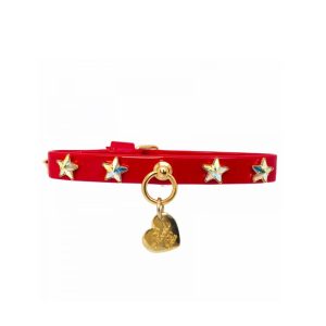 STARS COLLAR RED ECOPAINT/GOLD